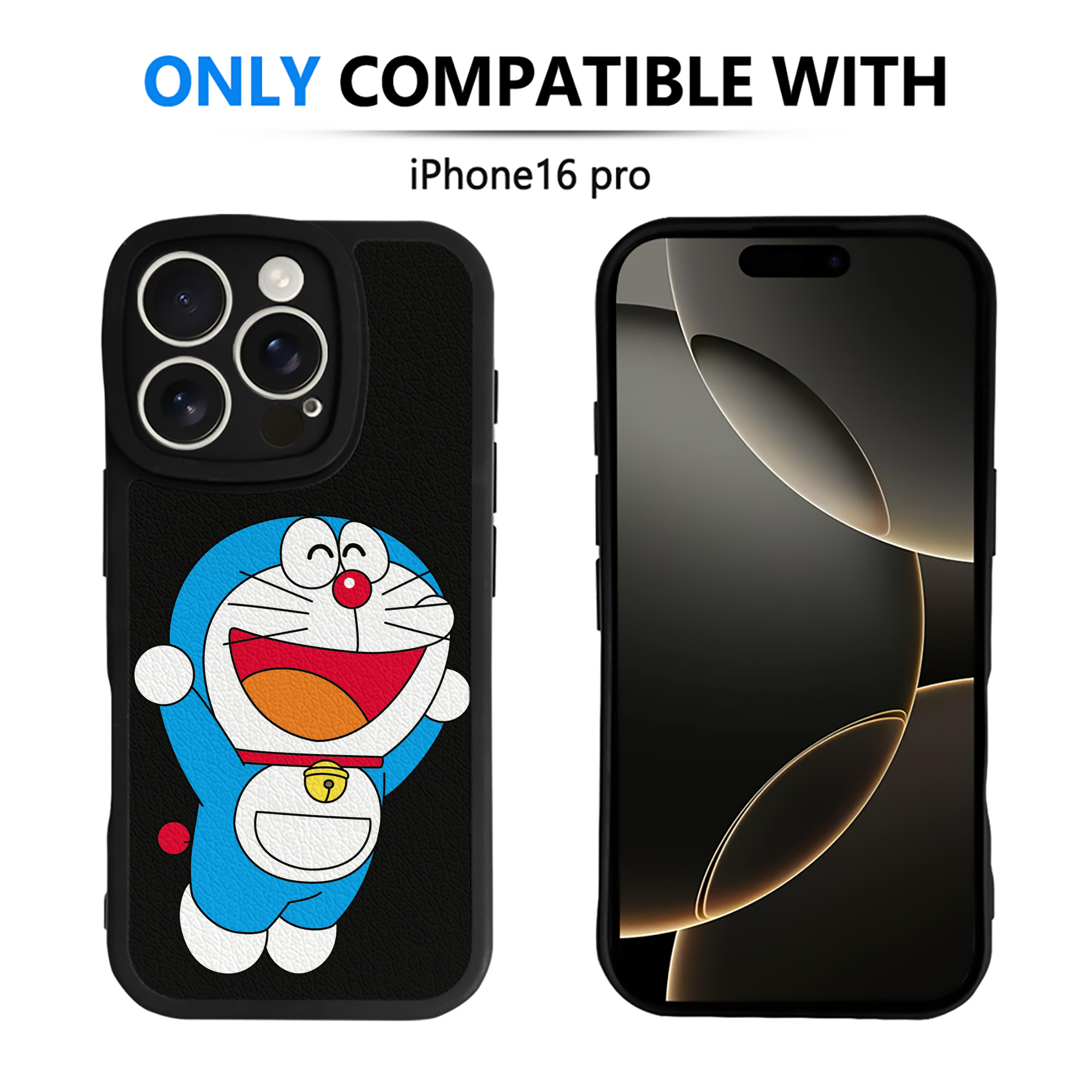（画像用） ドラえもん Doraemon 【iPhone 16シリーズ対応】シリコンスマホケース（レザー調） 材質：シリコン